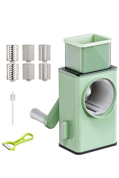 ELTRAZONE Rotary Vegetable Cutter + Cheese Grater - Shredder, Slicer, Grater,...