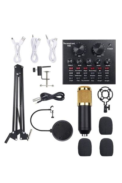 ELTRAZONE Multi-functional Live Sound Card + Microphone Kit Suspension Transm...
