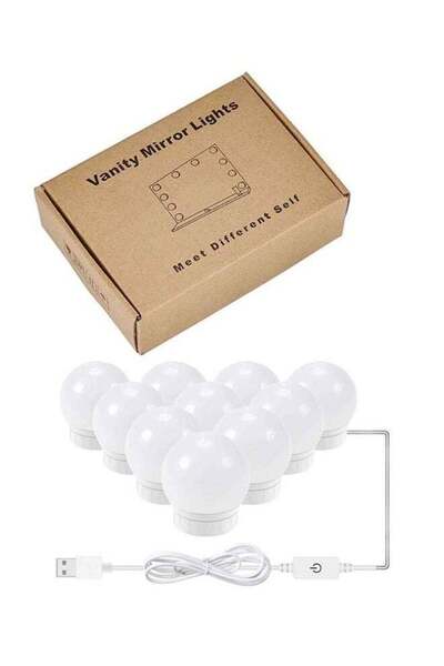 ELTRAZONE 10-Piece LED Vanity Mirror Light Set | Cool White Dimmable Bulbs wi...