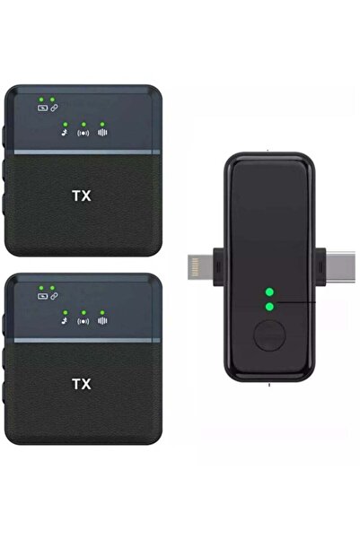 TX 3-in-1 Wireless Microphone for iPhone & Type-C Devices – Dual Mic System f...