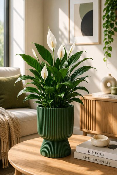 KıtayGroup Lotus Vazo Ayaklı Dekoratif İç Ve Dış Mekan Saksı 5 LT