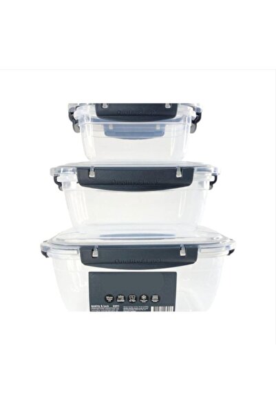 Zufigo 3-Piece Square Leak-Proof Locking Storage Container |   U for Refriger...
