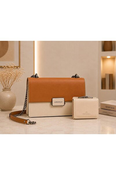 Chrisbella Leather Shoulder Bag with Matching Wallet | Women's Crossbody Chai...