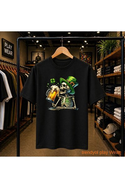 playwear Μπλουζάκι Yonca Bear Skull Printed 100% βαμβακερό, oversized, με χαλ...