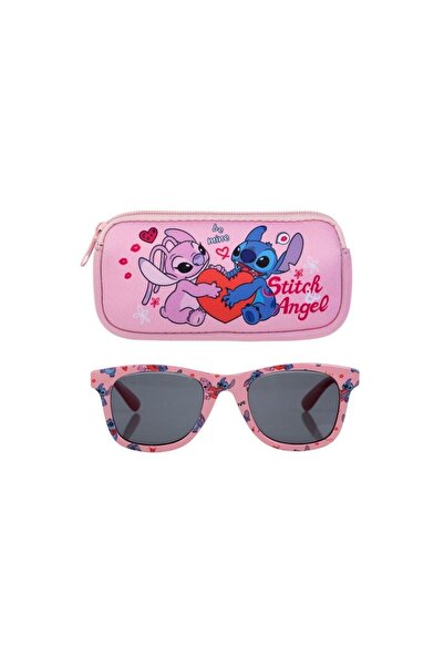 OEM Set ochelari de soare copii UV400 Roz, Stitch & Angel, Stitch, cu husă in...