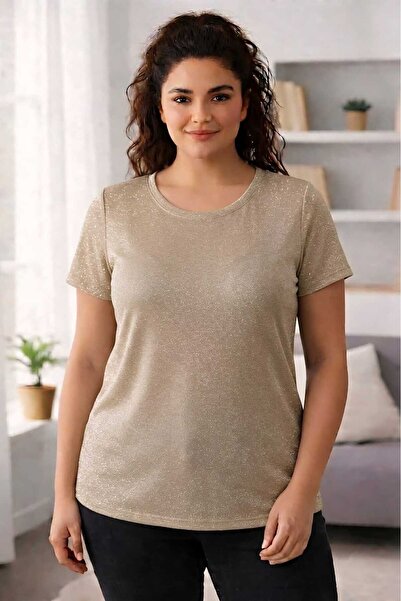 sngl tekstil Women's Plus Size Lureks Glitter Blouse 3XL 4XL 5XL 6XL 7XL 8XL 9XL