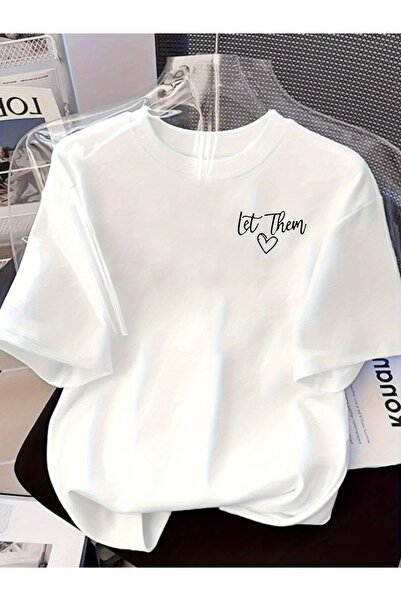 STITCHLY Wo Let Them Love Back Print T-Shirt | Relaxed Crew Neck Short Sleeve...