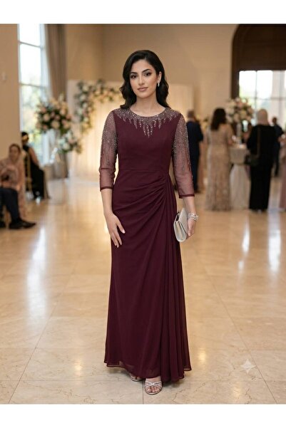 Pyramid masterpieces Burgundy Evening Dress