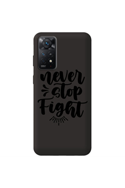 Other Xiaomi Redmi Note 11 4G Never stop fight Black Colored Silicone TPU Θήκη
