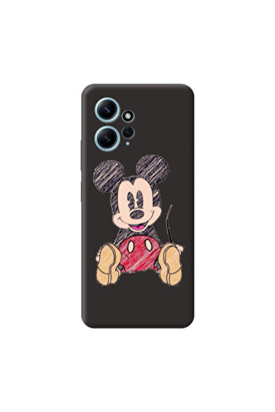 Other Xiaomi Redmi Note 12 4G Mickey mouse 2 Black Colored Silicone TPU Θήκη