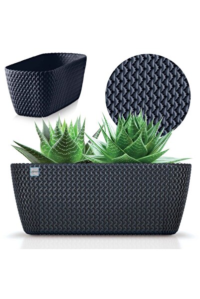 EDANTI Jardinieră decorativă de grădină, antracit, 39,7 cm