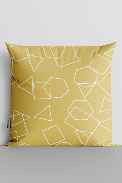 TicaretJet Geometric Shapes Double Sided Digital Printed Pillow Throw Pillow ...