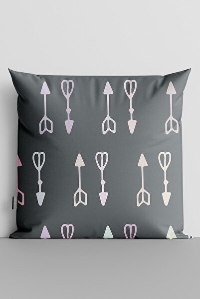 TicaretJet White Arrows Double Sided Digital Printed Pillow Throw Pillow Cove...