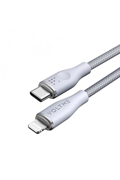 VOLTME Double Type-C to Lightning 3A / 1.2m Braided Cable with Gray Zinc Conn...