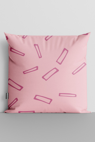 TicaretJet Red Rectangles Double Sided Digital Printed Throw Pillow Cover