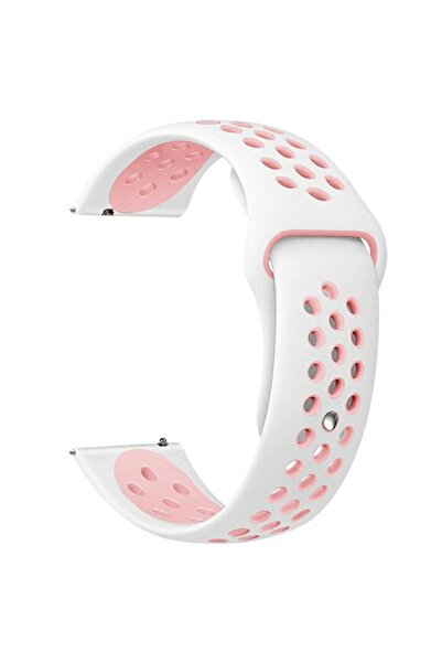 Beline Curea universală de ceas sport din silicon de 20mm, Alb/Roz