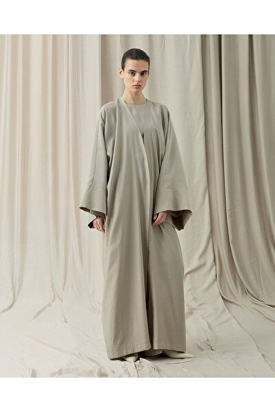 Aybikestil Tencel Diamond Kimono Abaya Taş