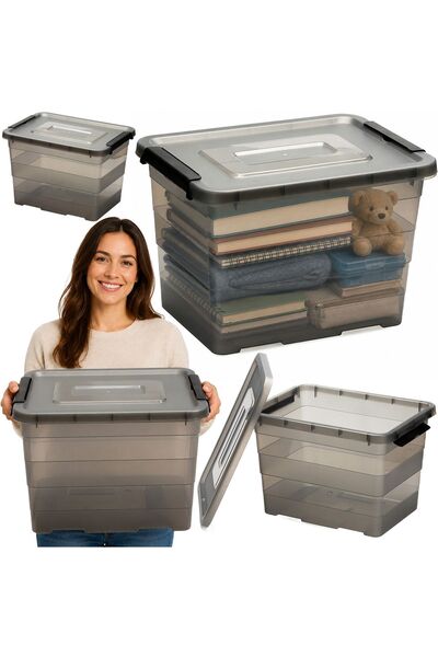 EDANTI Ladă de depozitare din plastic 20L Gri