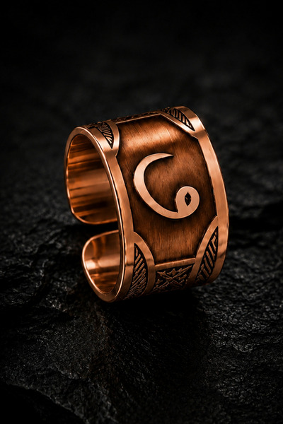İyyaKee Men's Copper Ring Authentic Handcrafted Adjustable Design