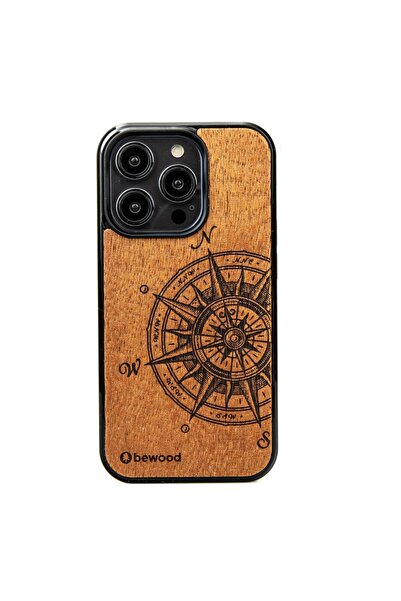 BEWOOD Husă din lemn Merbau Traveler pentru iPhone 15 Pro, Maro