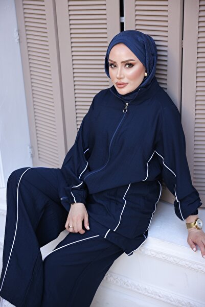 MİMİ Luxury Wear Women's Casual Set / Sports Set Zippered Hijab Modern Tracks...