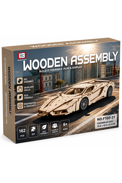 Hc DIY Wooden Assembly Kit - Ferrari Sports Car