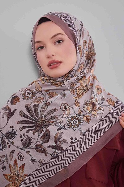 Levidor شال رياضي بنمط زهرة التوليب باللون البني