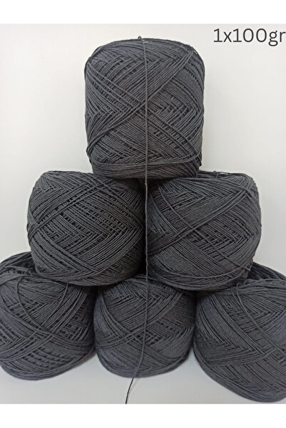 İPEK YÜN İPLİK DÜNYASI Koton Cotton Knitting Yarn Crochet (Anthracite) 100Gr