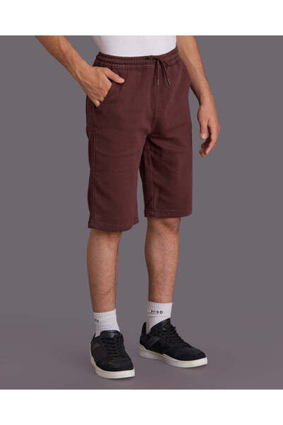 REDTAG Senior Boys Burgundy Denim Shorts