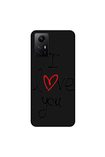 Other Xiaomi Redmi Note 12s i love you Black Colored Silicone TPU Θήκη
