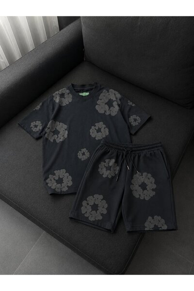 Gofeel Çiçek Detaylı Oversize Unisex Alt Üst Takım