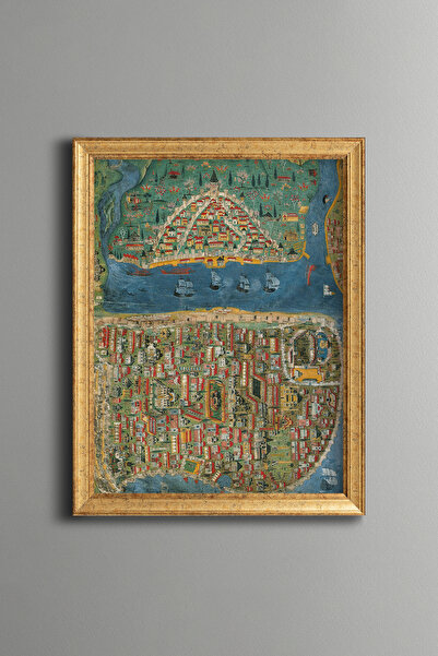 epiqart Istanbul Map - Vintage Patterned Painting - Fine Model