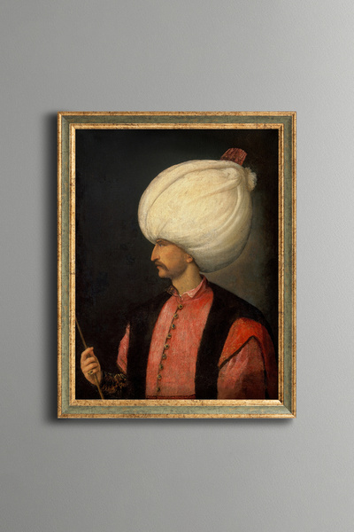 epiqart Kanuni Sultan Süleyman - Vintage Patterned Painting - Fine Model