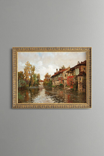 epiqart Beaulieu Along the River - Vintage Patterned Painting - Fine Model