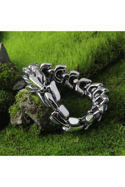 Viking Ouroboros Dragon Vintage Iskandinav Ejder Nordik 316l Erkek Çelik Bile...