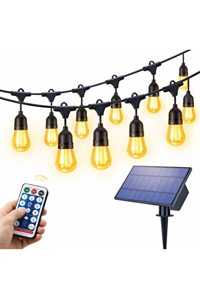 RXH Ghirlandă Luminoasă LED 5 Metri cu 10 Becuri, Panou Solar și Telecomandă