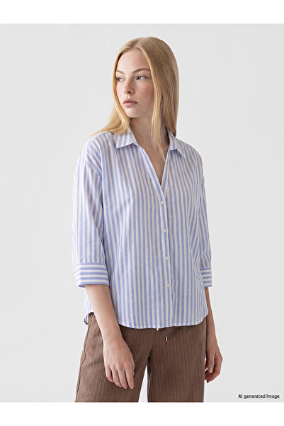 LC Waikiki I Striped Linen Blended Women's Shirt from Freezen Store