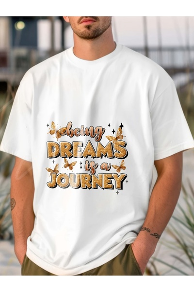 212Wear Golden Dream Butterfly Print Round Neck T-Shirt, Romantic And Casual ...