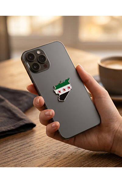 Zaytoon Syria flag phone sticker - 3d metal design, premium quality back deco...