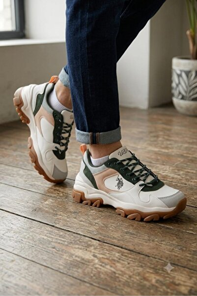 U.S. Polo Assn. Women's sneaker white green shoes