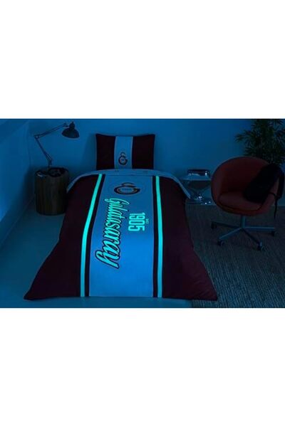 Yıldızan atu shop 1905 طقم غطاء لحاف قطني قياسي من Glow، أحمر، مقاس فردي 511005