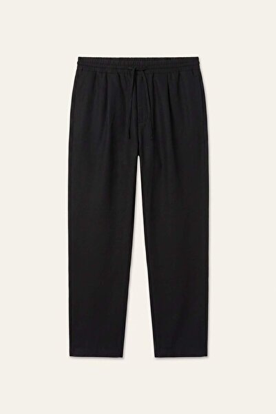 DeFacto Straight Fit Elastic Waist Linen Beige Trousers G8194Ax26Sm