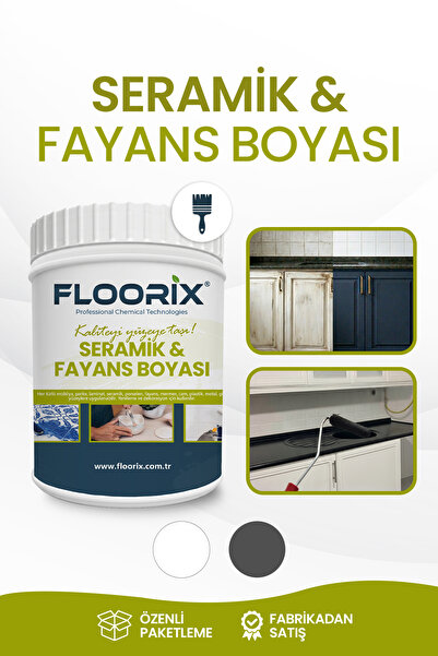 FlooriX Seramik ve Fayans Boyası 1 kg Antrasit