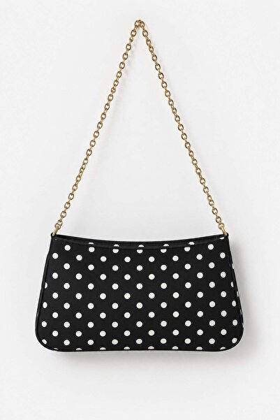Madamra Black Polka Dot Women's Chain Strap Polka Dot Shoulder Bag – Stylish ...