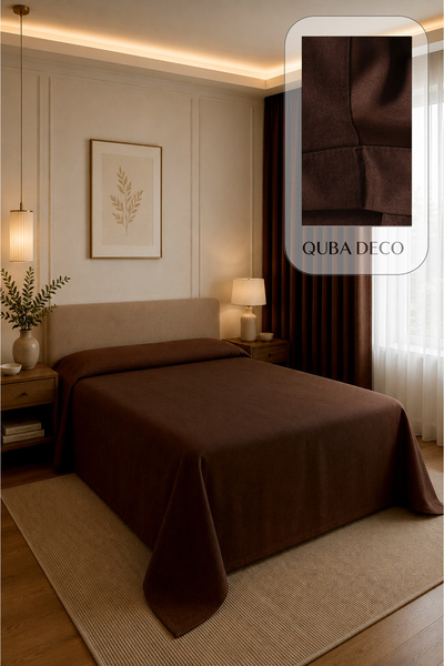 QUBA DECO Velvet Textured Double Single Layer Island Bedspread Bedroom Childr...