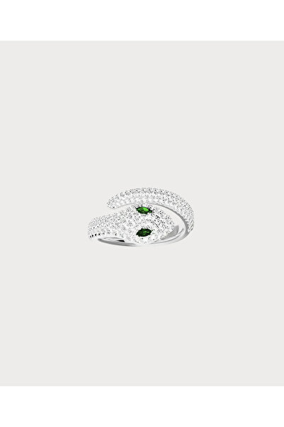 Apm Monaco White Kaa Ring with Snake-Shaped Opening Fashion Ring- Silver White