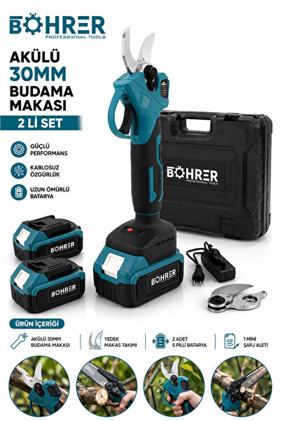 BÖHRER BA011368 ÇİFT KADEMELİ 36V 5AH AKÜLÜ DAL BUDAMA MAKASI