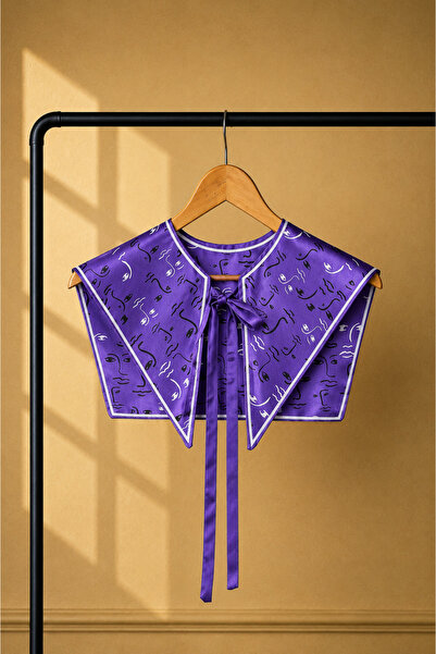 LERAIY Purple Face Icon Patterned Shoulder Shawl