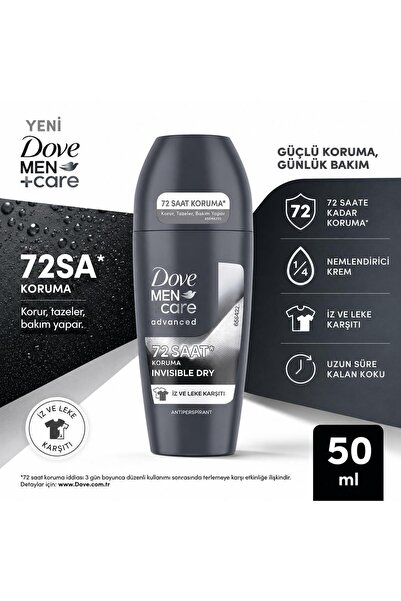 Dove (Dove) Dove Men Roll On +Care Erkek Roll On Deodorant Invisible Dry 50 ml