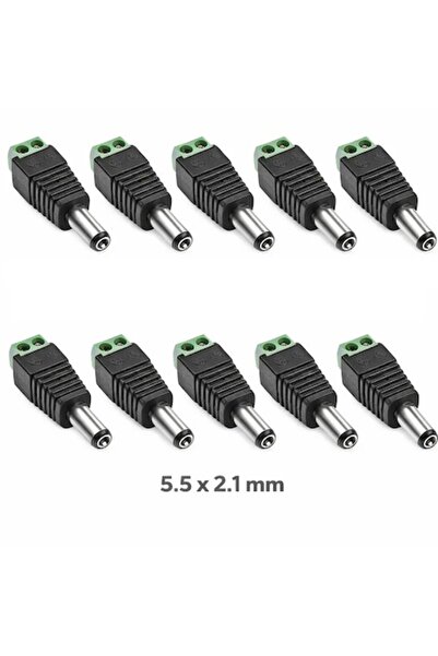 OEM Set de 10 mufe de alimentare tată DC 2.1x5.5mm cu bloc terminal cu șurubu...